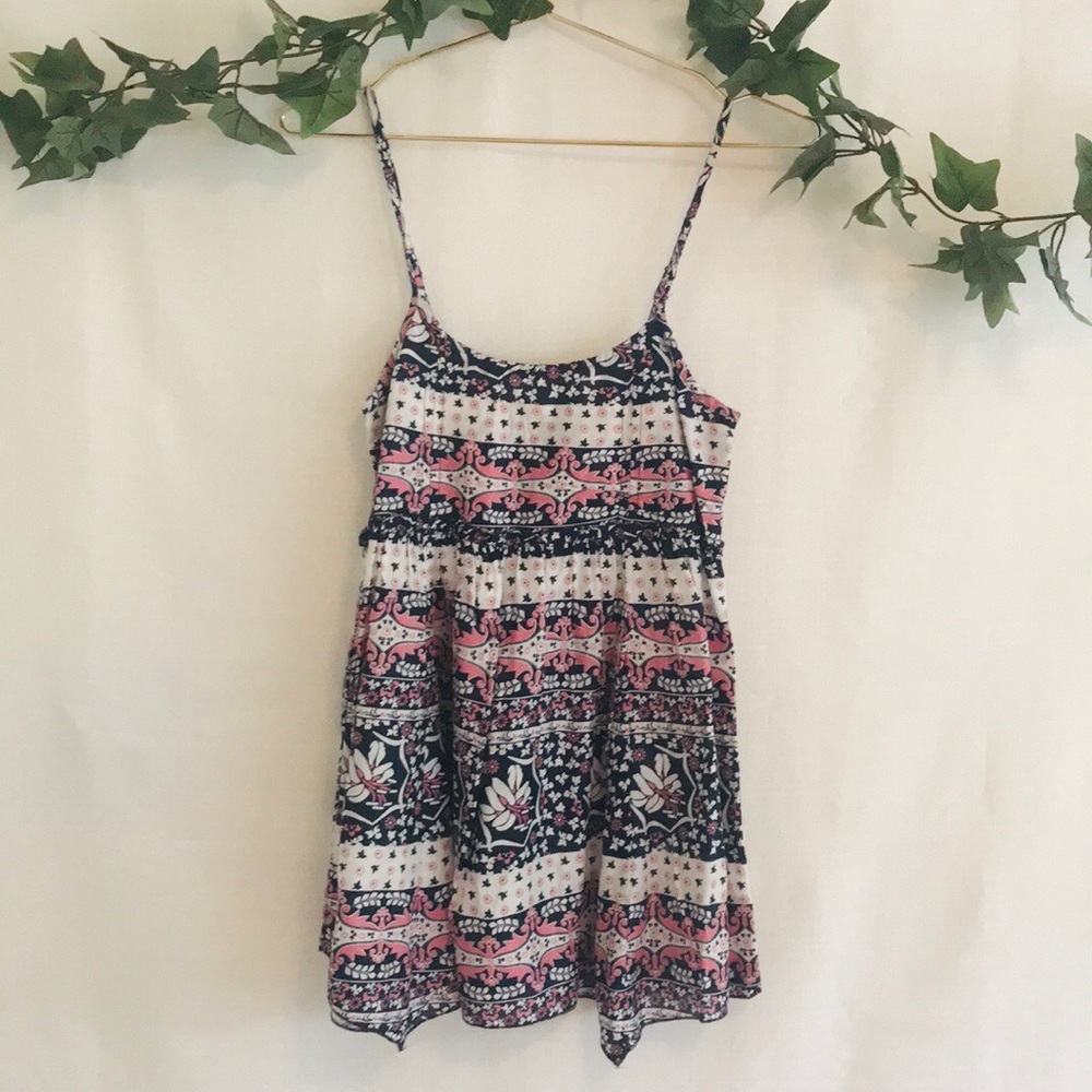 Navy, pink and white handkerchief tank top!